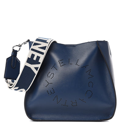 Stella McCartney Eco Alter Nappa Perforated Logo Crossbody Navy 1 of 8