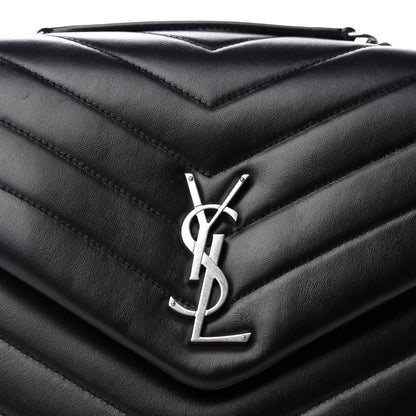 Saint Laurent Calfskin Y Quilted Monogram Medium Loulou Chain Satchel Black 9 of 11