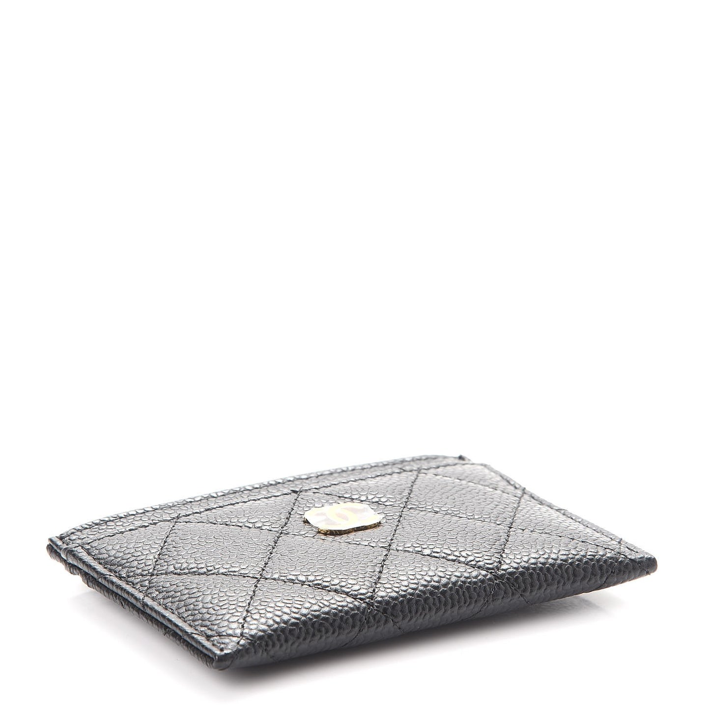 Caviar Quilted Card Holder Black
