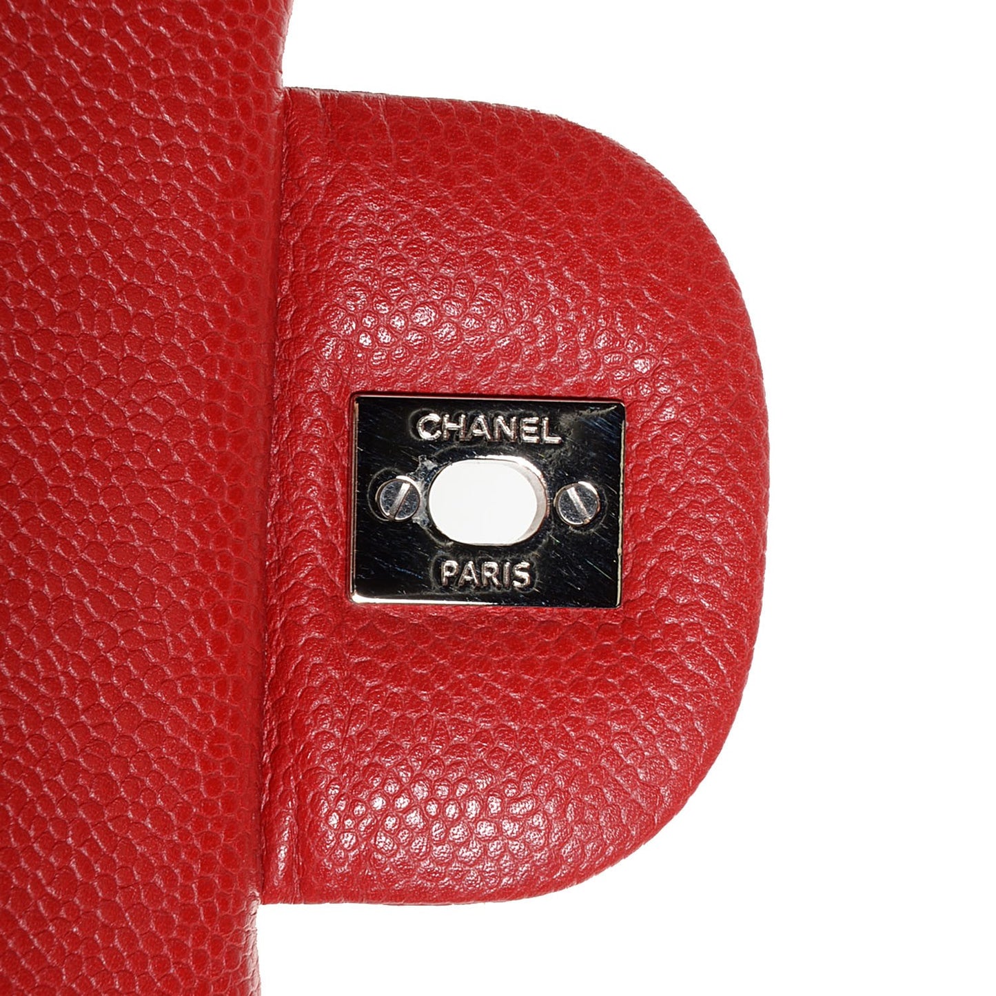 Caviar Quilted Jumbo Double Flap Dark Red