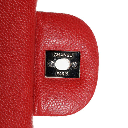 Chanel Caviar Quilted Jumbo Double Flap Dark Red 8 of 9