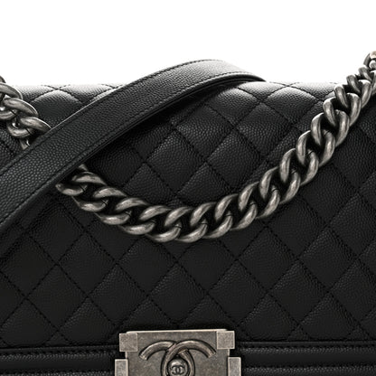 Chanel Caviar Quilted Medium Boy Flap Black 8 of 10