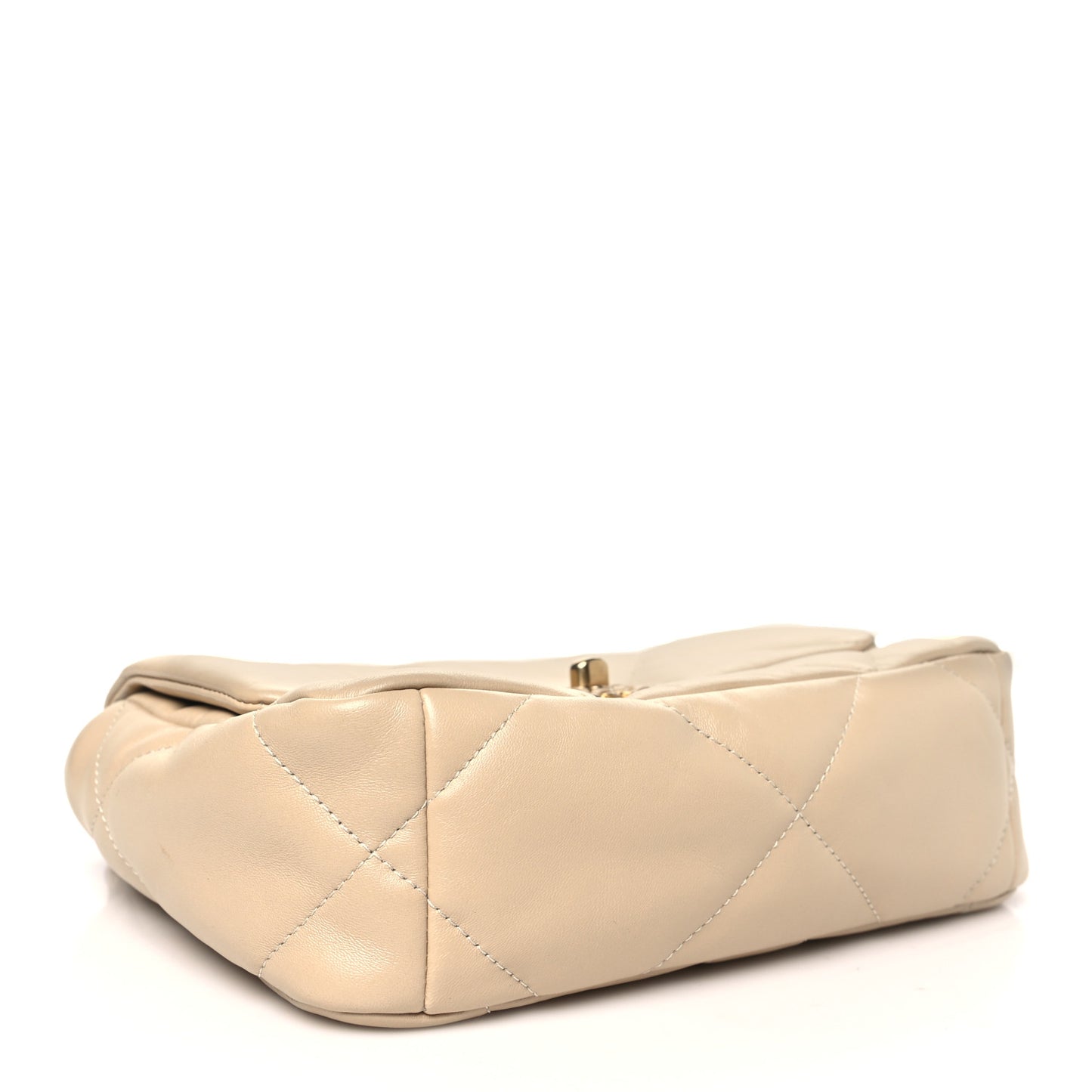Lambskin Quilted Medium Chanel 19 Flap Beige
