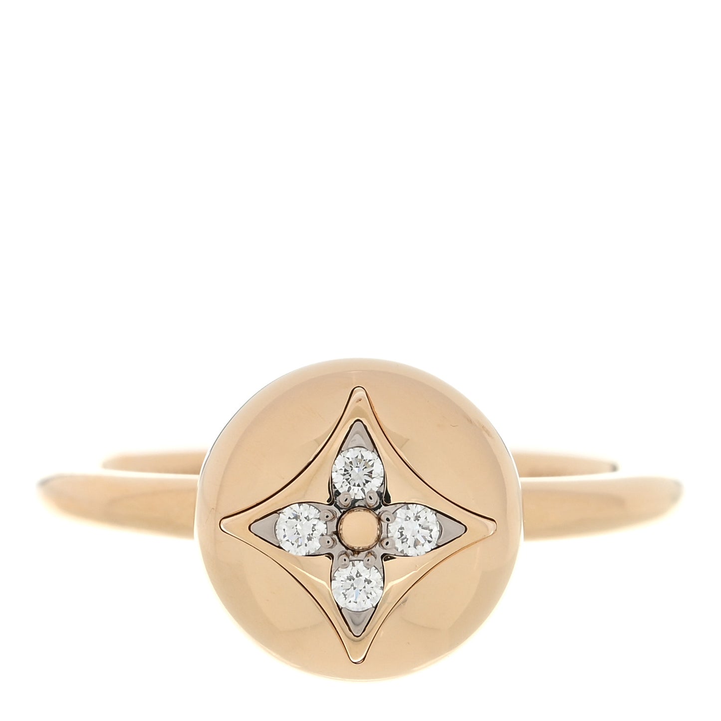 18K Yellow White Gold Diamond B Blossom Ring 56 7.5