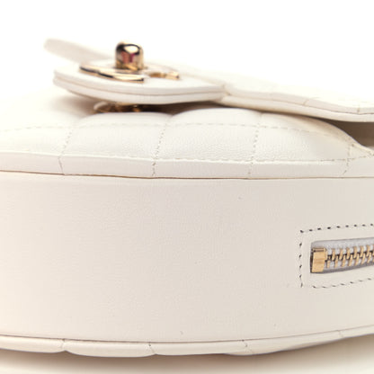 Chanel Lambskin Quilted CC In Love Heart Clutch With Chain White 10 of 10