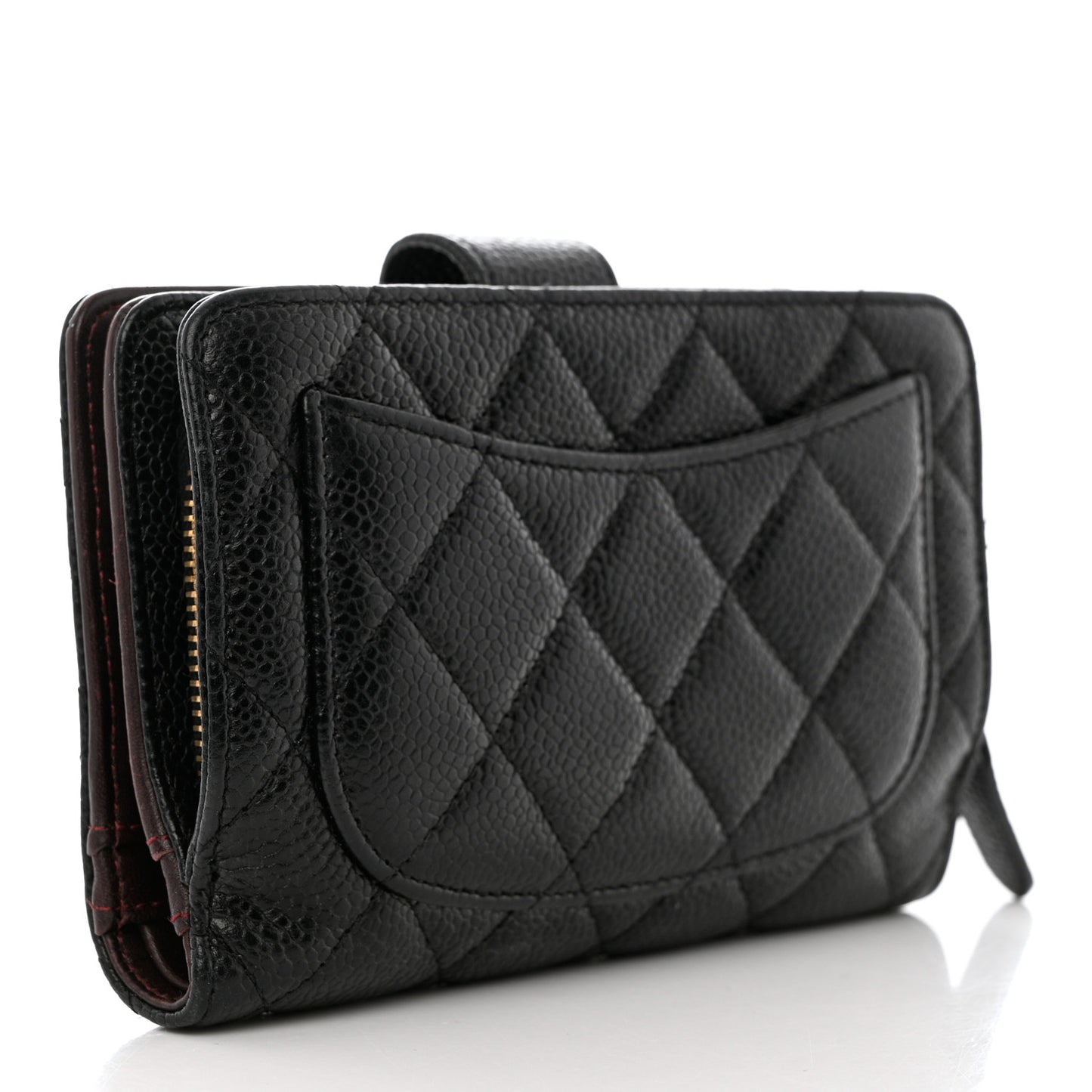 Caviar Quilted CC French Wallet Black