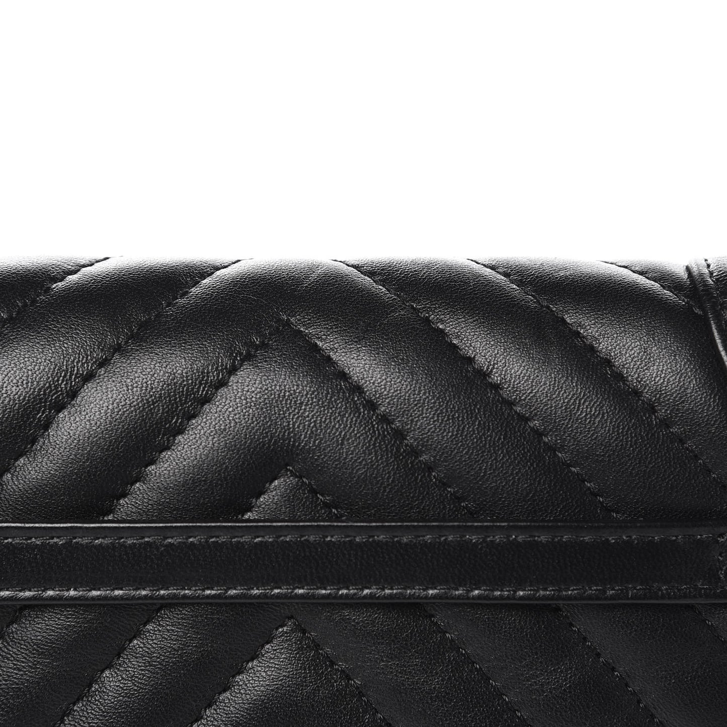 Calfskin Chevron Waist Belt Bag Black