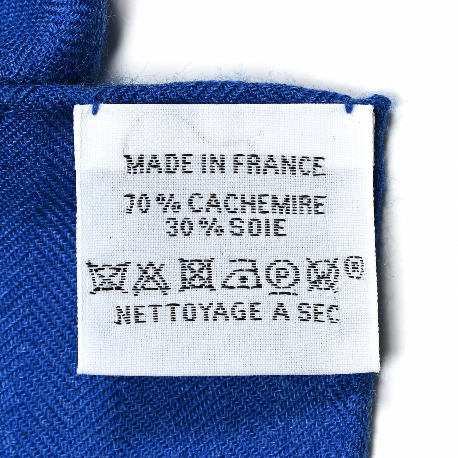 Hermes Cashmere Silk La Cite Cavaliere Shawl 140 Bleu Roy White Encre 3 of 4