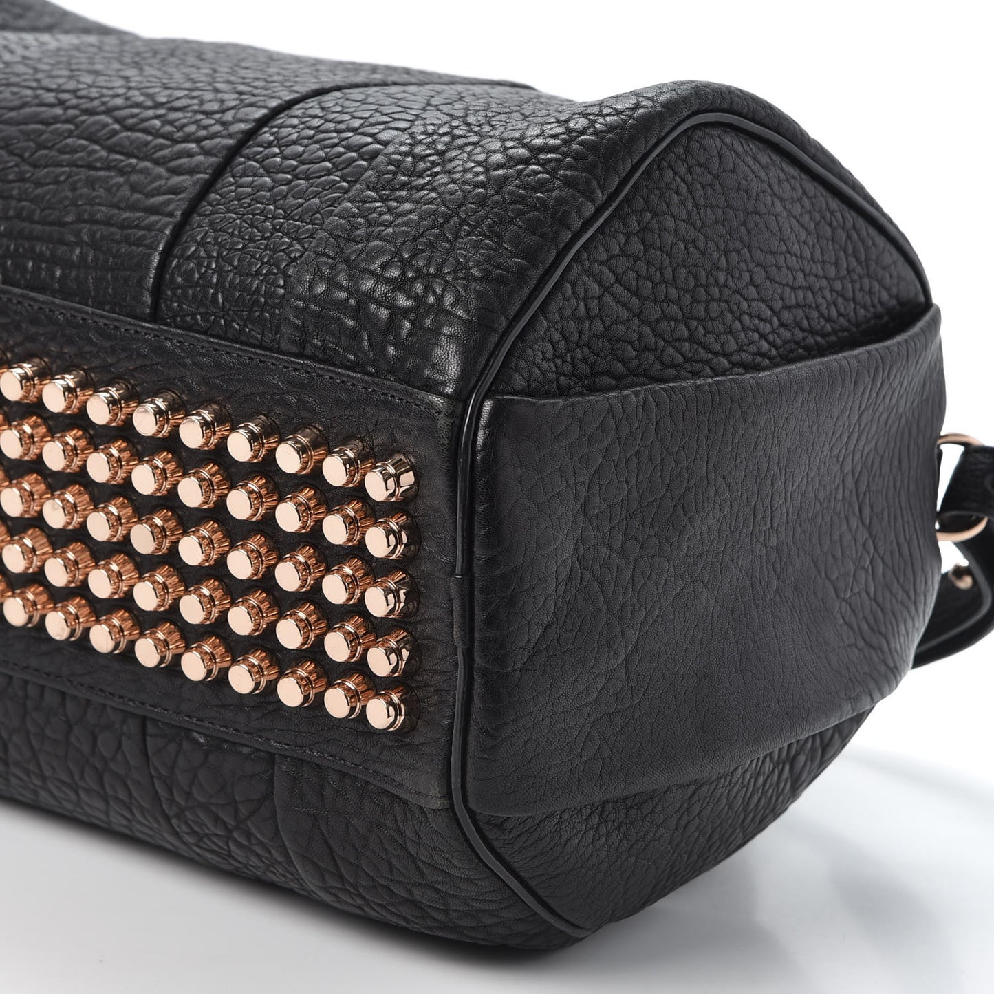 Pebbled Lambskin Rocco Black Rose Gold Hardware