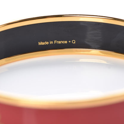 Hermes Enamel Printed Wide Caleche Bracelet 65 Rouge H 5 of 6