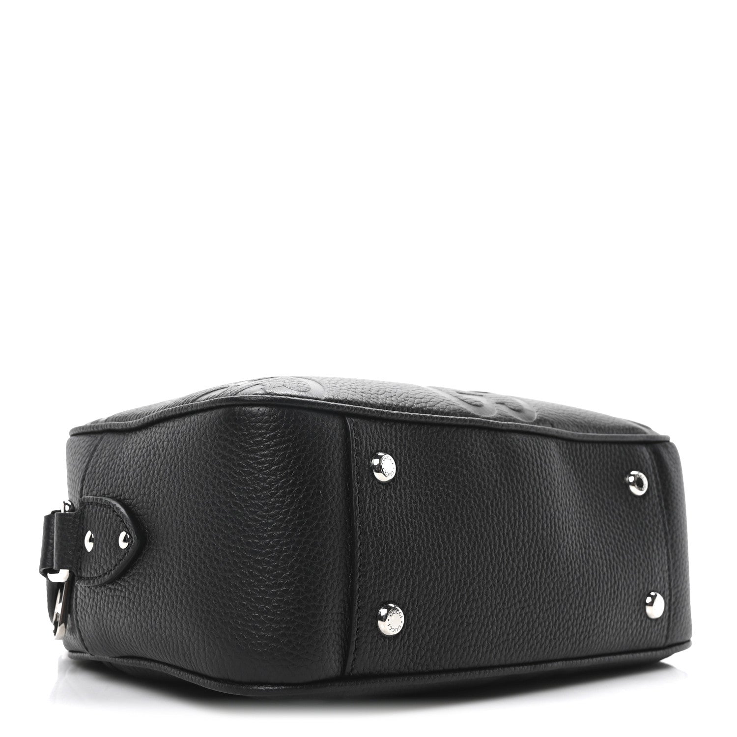 Gucci Piuma Calfskin Jumbo GG Embossed Medium Messenger Bag Black 4 of 10