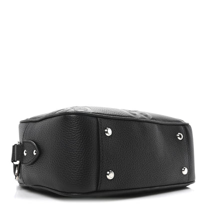 Gucci Piuma Calfskin Jumbo GG Embossed Medium Messenger Bag Black 4 of 10