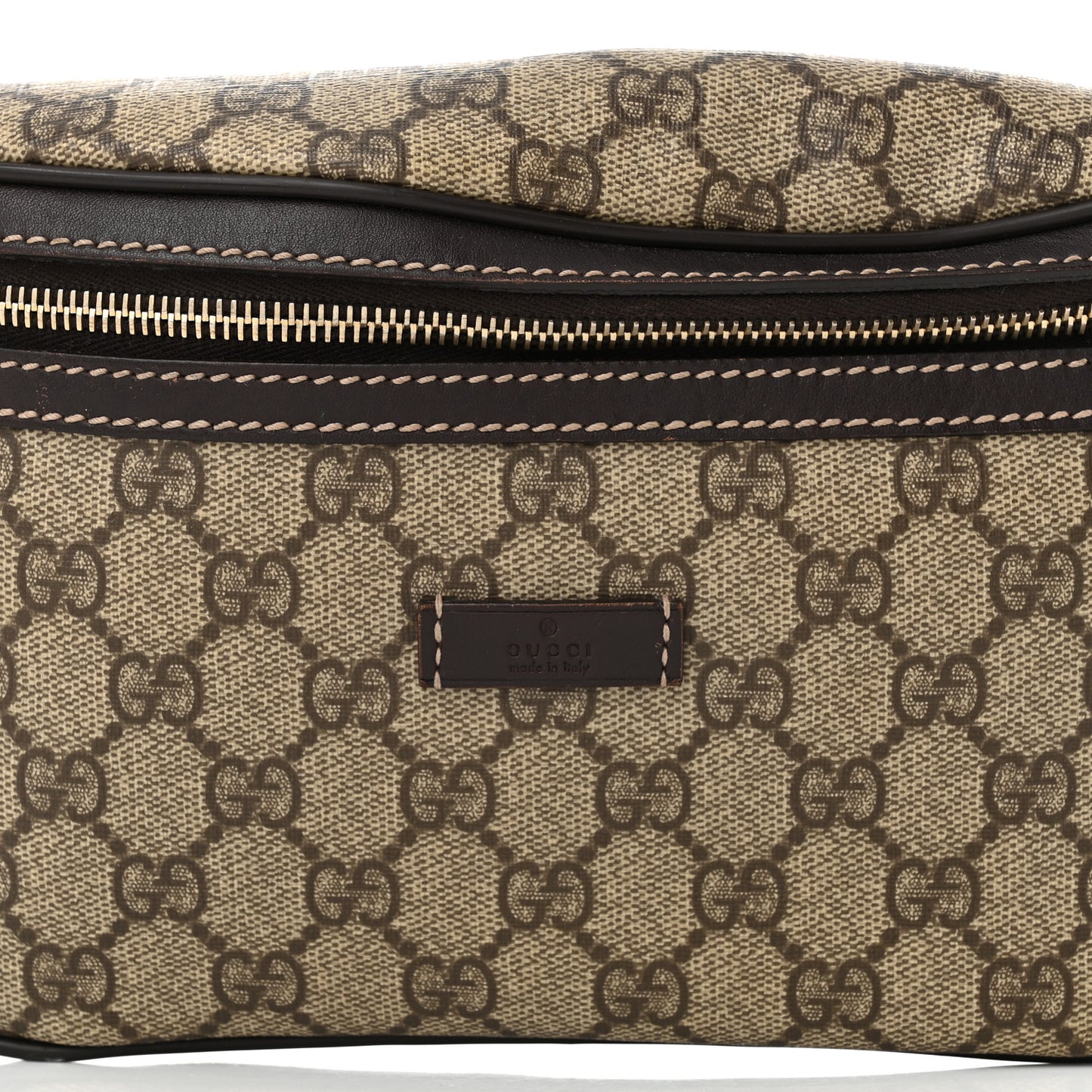 GG Supreme Monogram Belt Bag Dark Brown