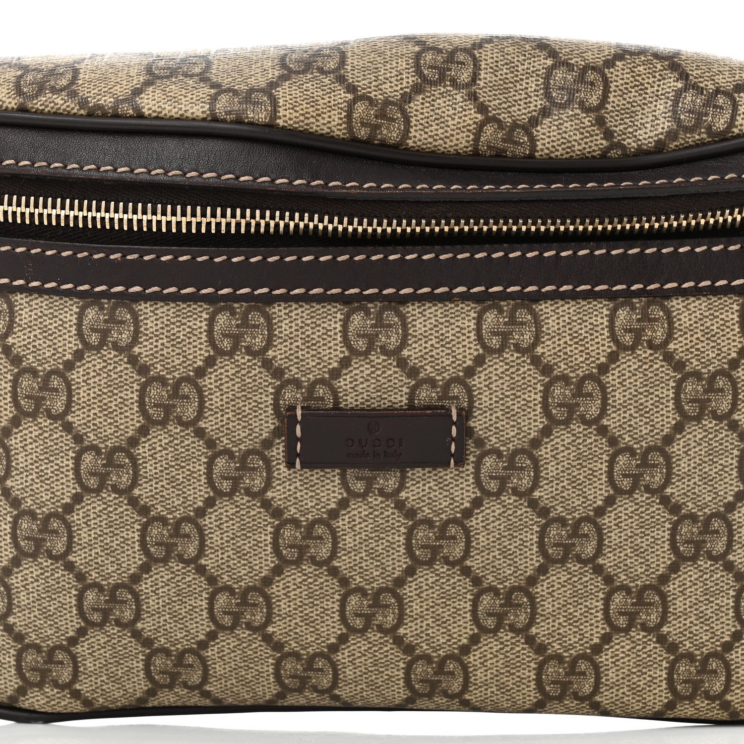 Gucci GG Supreme Monogram Belt Bag Dark Brown 8 of 10