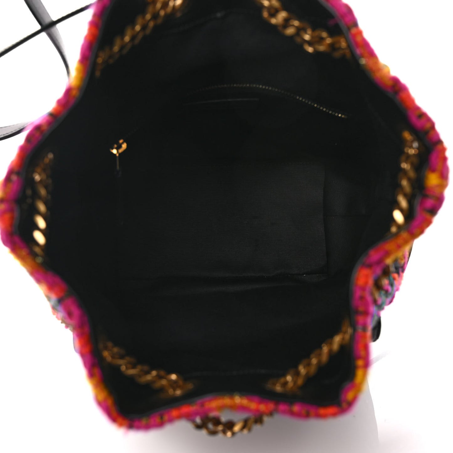 Tweed Lambskin Matelasse Monogram Joe Backpack Black Rosso Multicolor