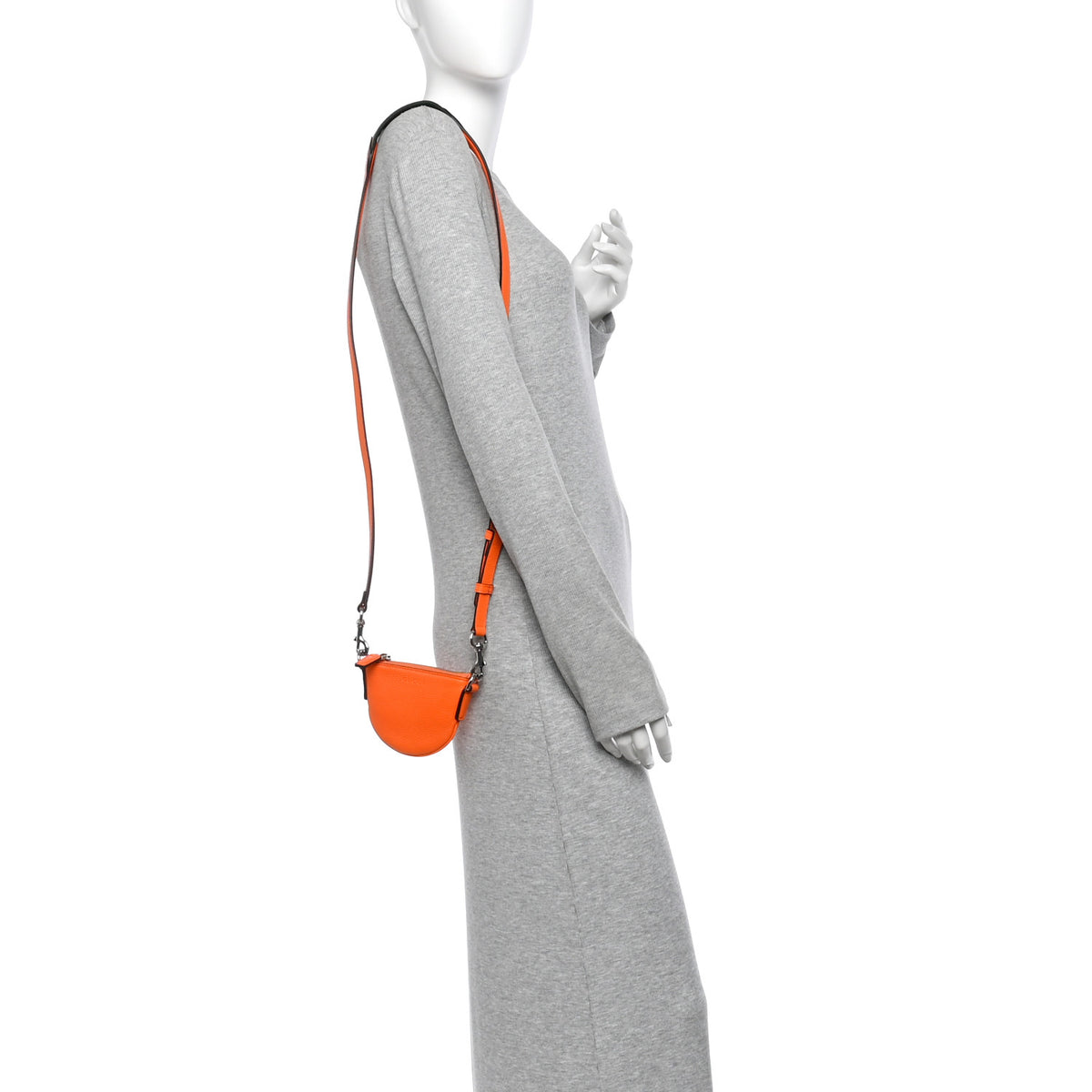 Pebbled Calfskin Mini B Shoulder Bag Orange