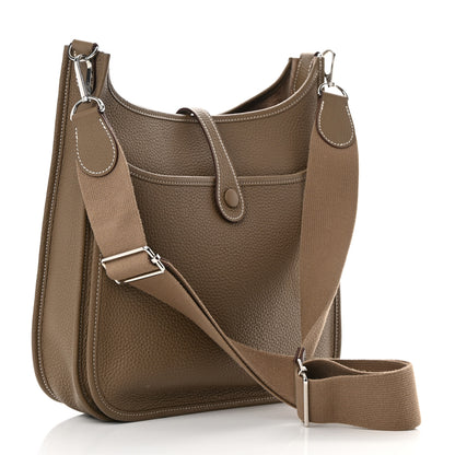 Hermes Taurillon Clemence Evelyne III PM Etoupe 3 of 15