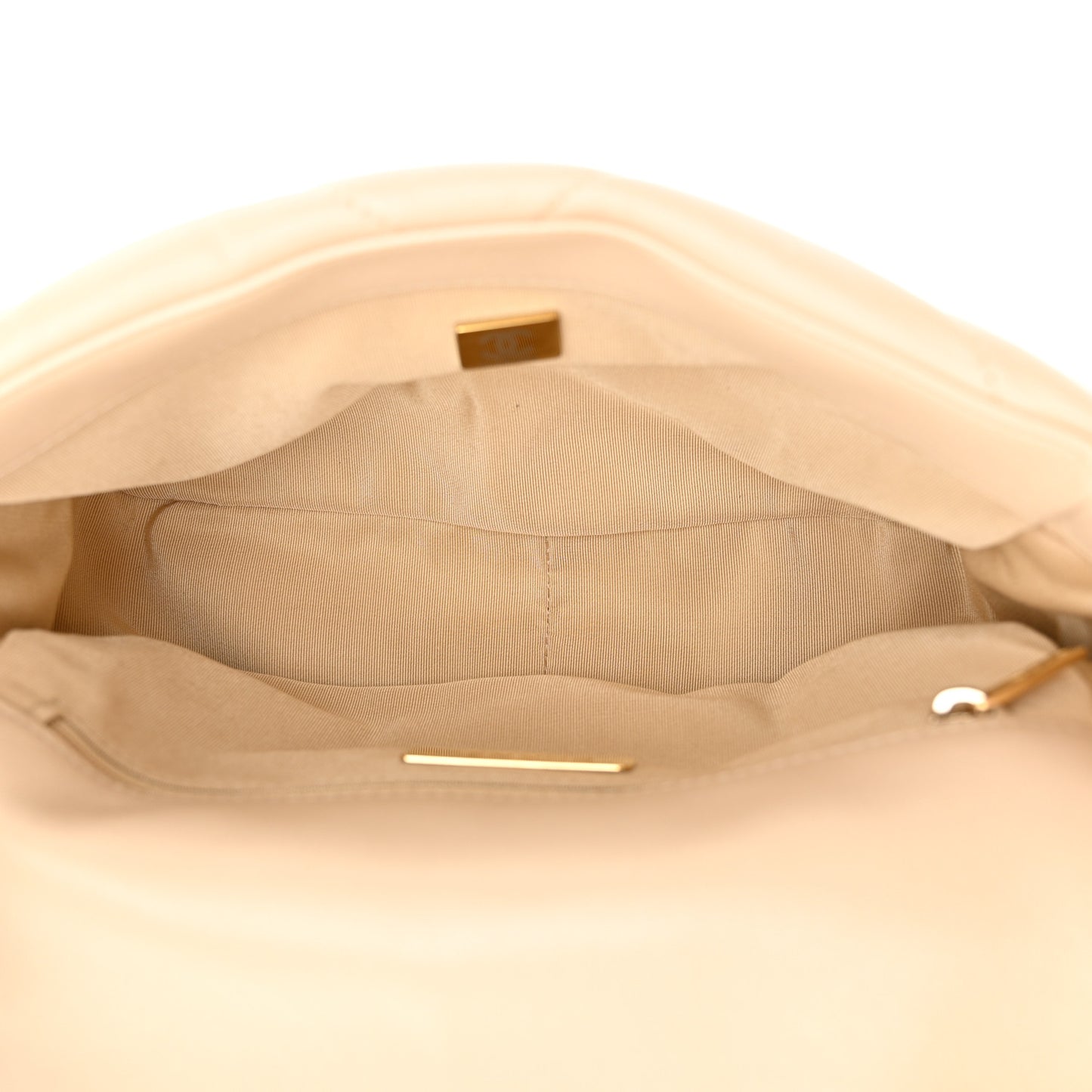 Lambskin Quilted Medium Chanel 19 Flap Light Beige