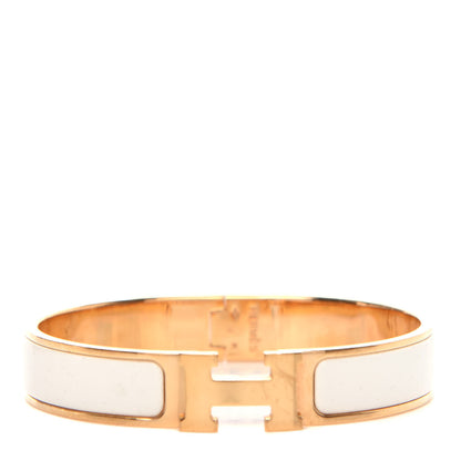 Hermes Enamel Narrow Clic Clac H Bracelet GM White 1 of 5