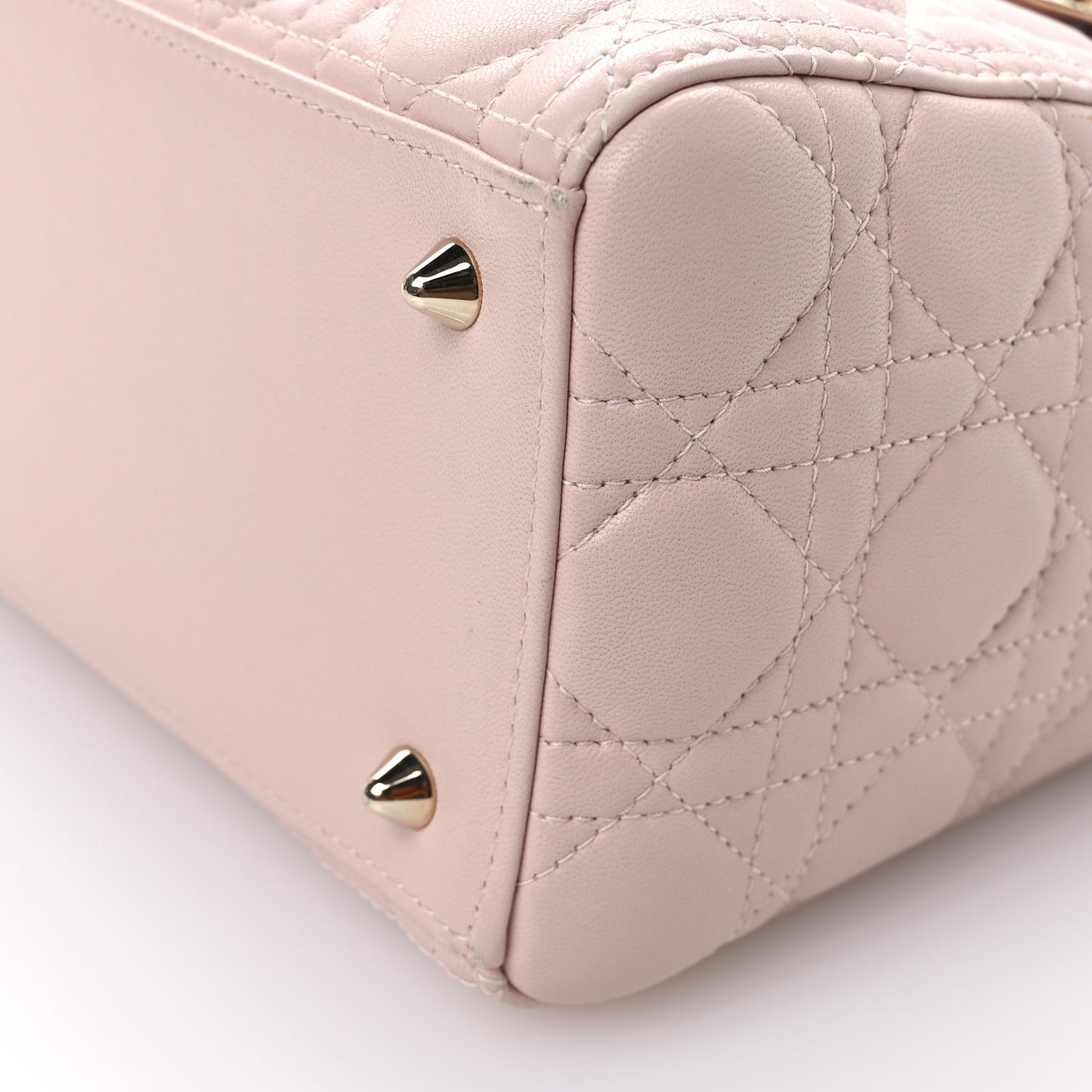 Lambskin Cannage Medium Lady Dior Light Pink
