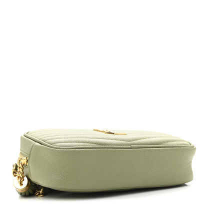Saint Laurent Grain De Poudre Matelasse Monogram Mini Lou Camera Bag Pistachio 4 of 11