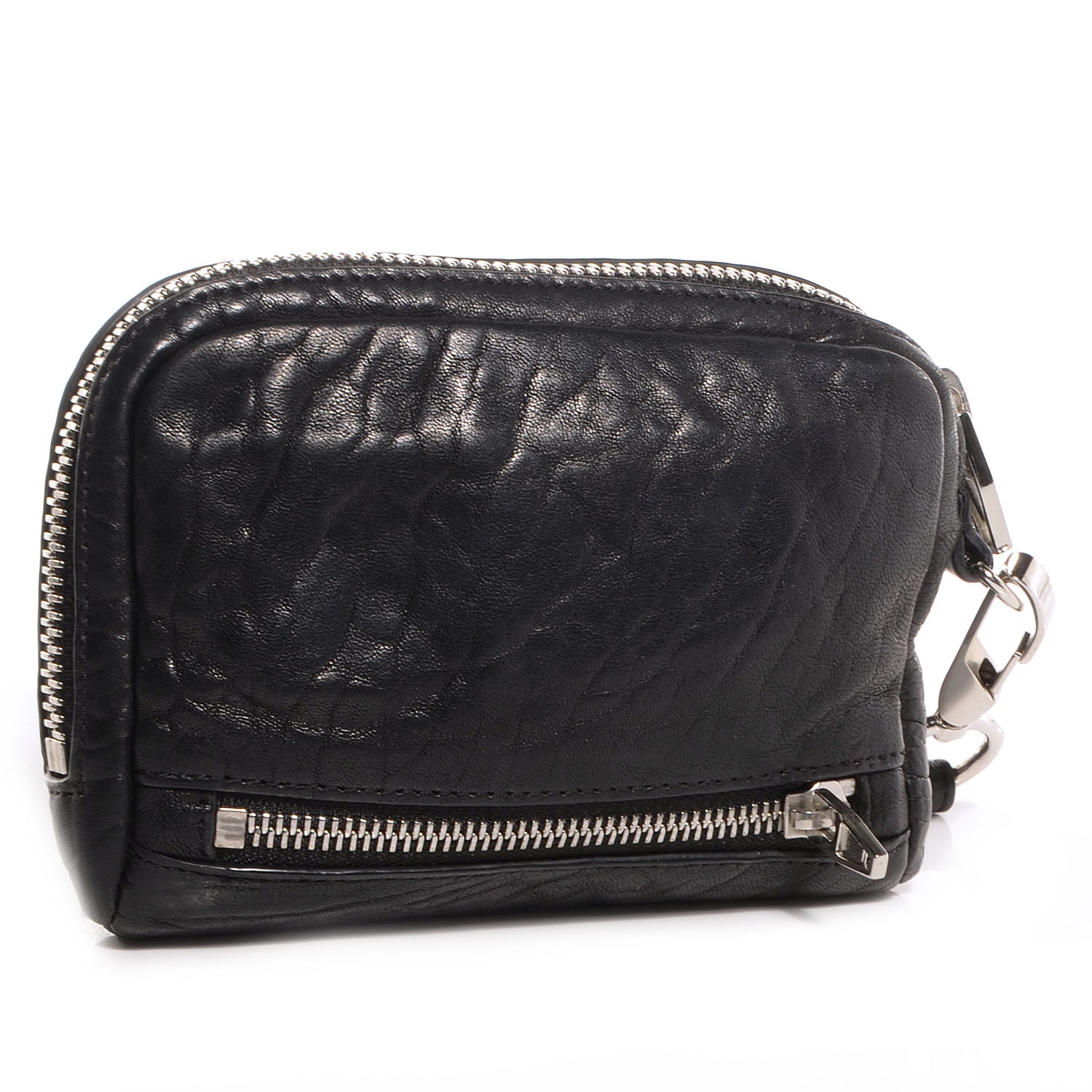 Alexander Wang Pebbled Lambskin Large Fumo Clutch Black 3 of 8