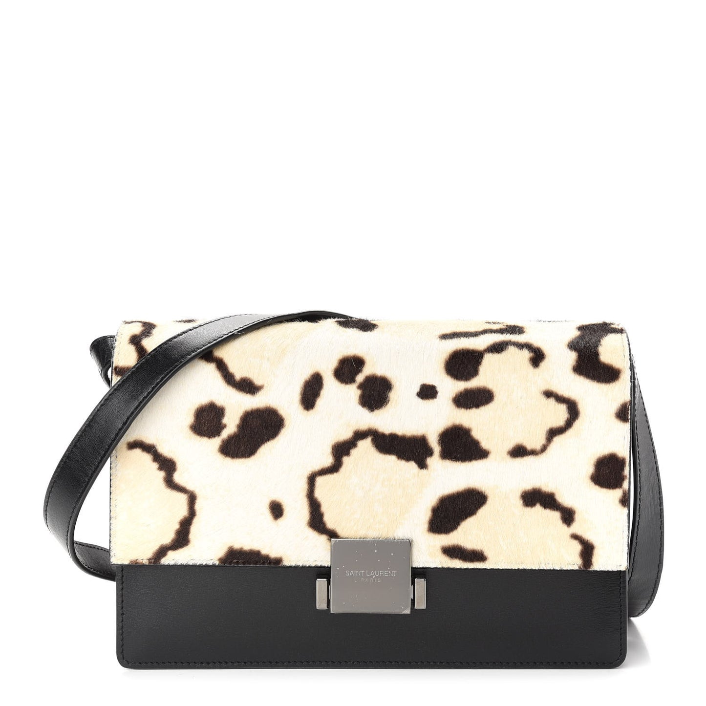 Pony Hair Leopard Print Calfskin Medium Bellechasse in Beige and Brown