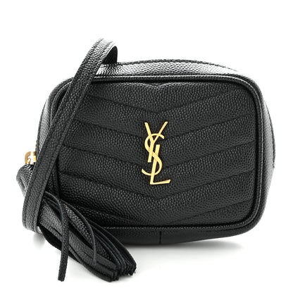 Saint Laurent Grain De Poudre Matelasse Monogram Baby Lou Camera Bag Black 8 of 11