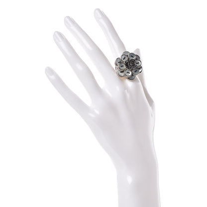 Chanel Crystal CC Button Ring 6 White 2 of 7