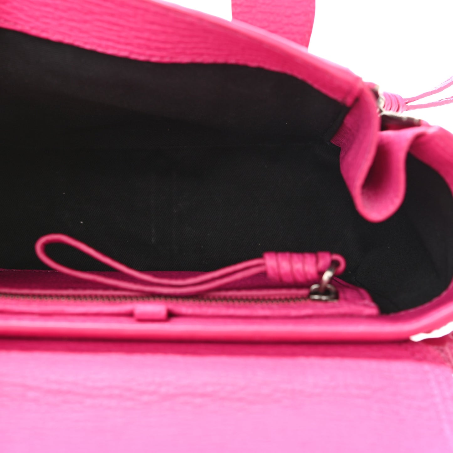 Textured Calfskin Mini Pashli Satchel Bright Fuchsia