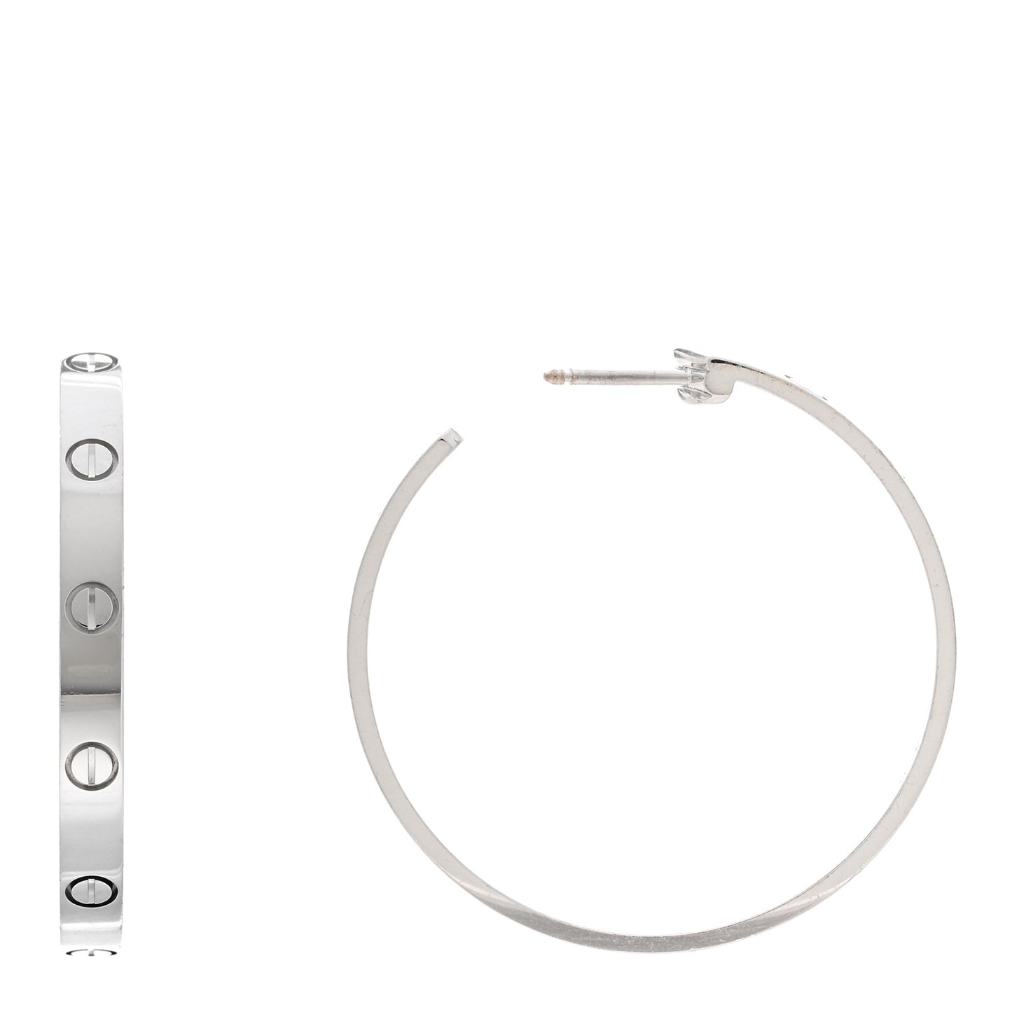 18K White Gold Large LOVE Hoop Earrings