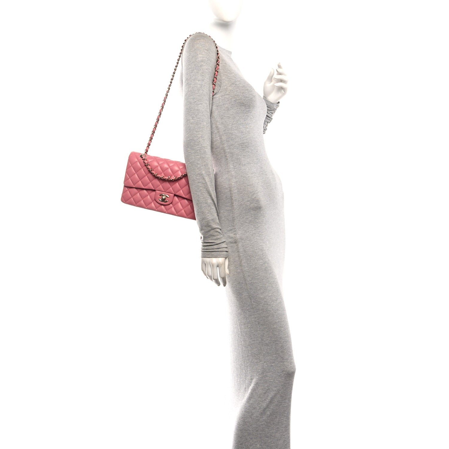 Chanel Caviar Quilted Medium Double Flap Pink 2 of 11