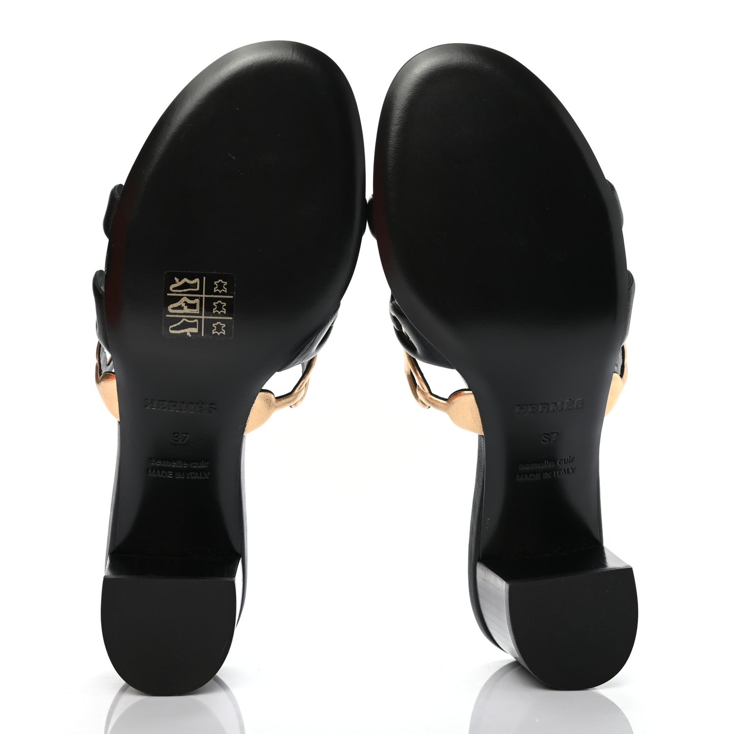 Metallic Nappa Tandem Sandals 37 Black Dore