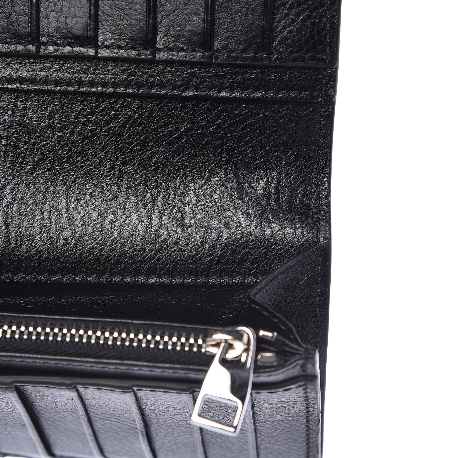 Alexander McQueen Calfskin Studded Folded Long Wallet Black 9 of 10