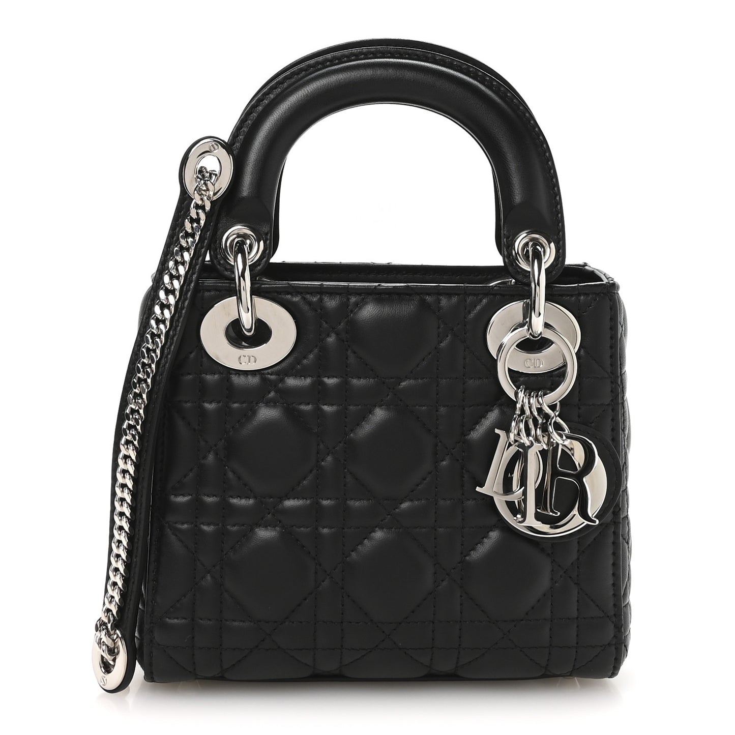 Lambskin Cannage Mini Lady Dior Black