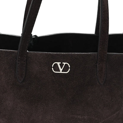 Valentino Garavani Suede Studded Mini Nellcote Shopping Tote Brown 7 of 9
