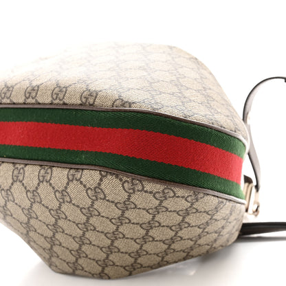 Gucci GG Supreme Monogram Textured Calfskin Web Large Attache Shoulder Bag Beige Ebony New Acero 10 of 10