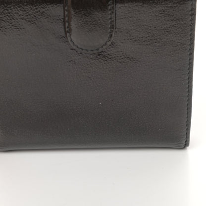 Chanel Patent Goatskin Compact French Wallet Dark Brown 12 of 12