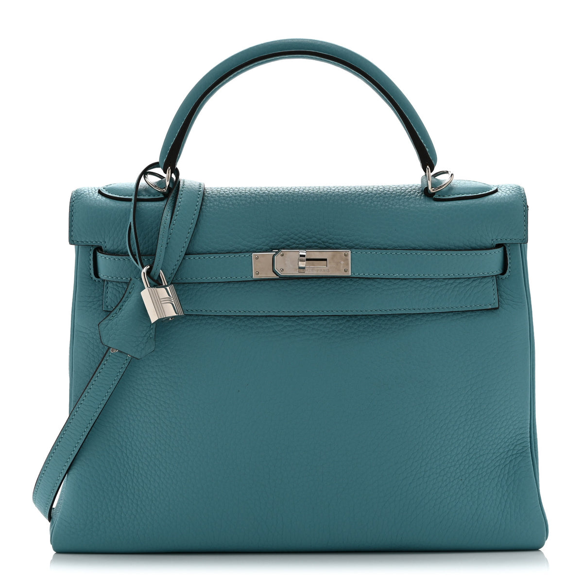 Hermes Togo Kelly Retourne 32 Bleu Atoll 1 of 10