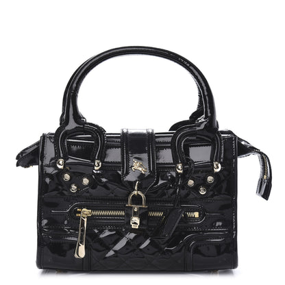 Burberry Patent Quilted Mini Manor Tote Black 1 of 9