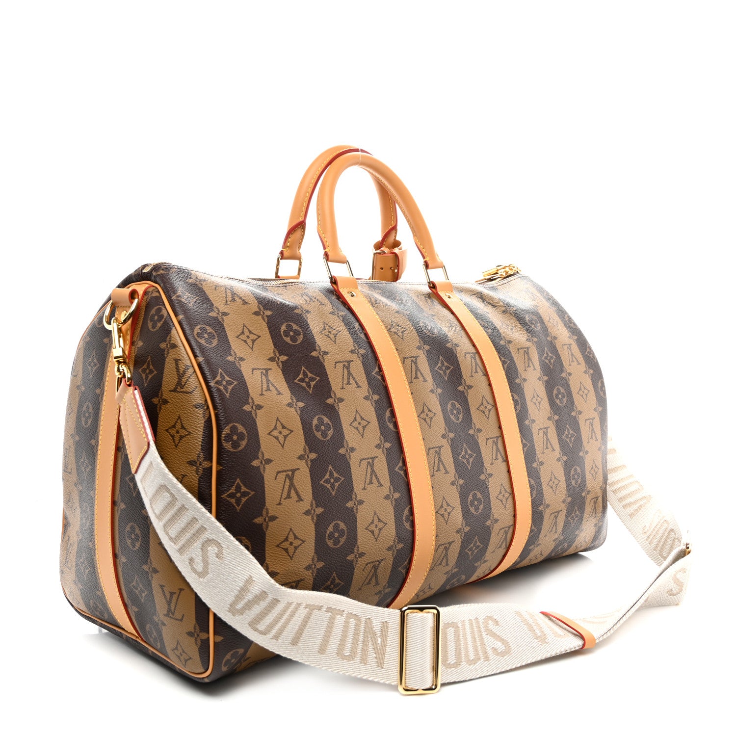 Louis Vuitton X NIGO Reverse Monogram Stripe Keepall Bandouliere 50 Brown 2 of 8
