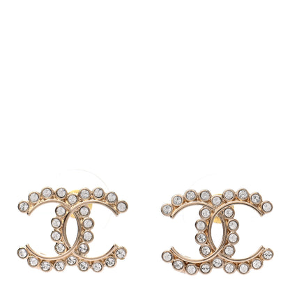 Chanel Crystal CC Earrings Gold 1 of 4