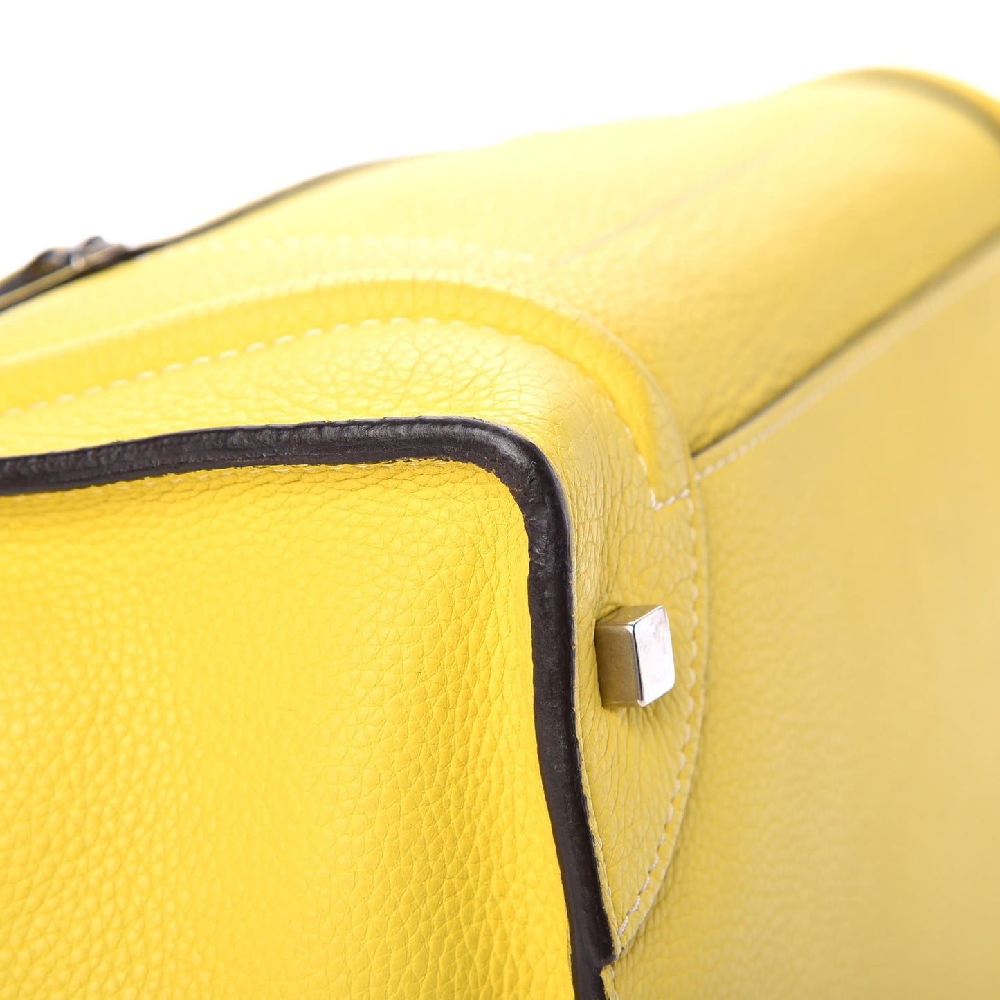 Drummed Calfskin Mini Luggage Citron