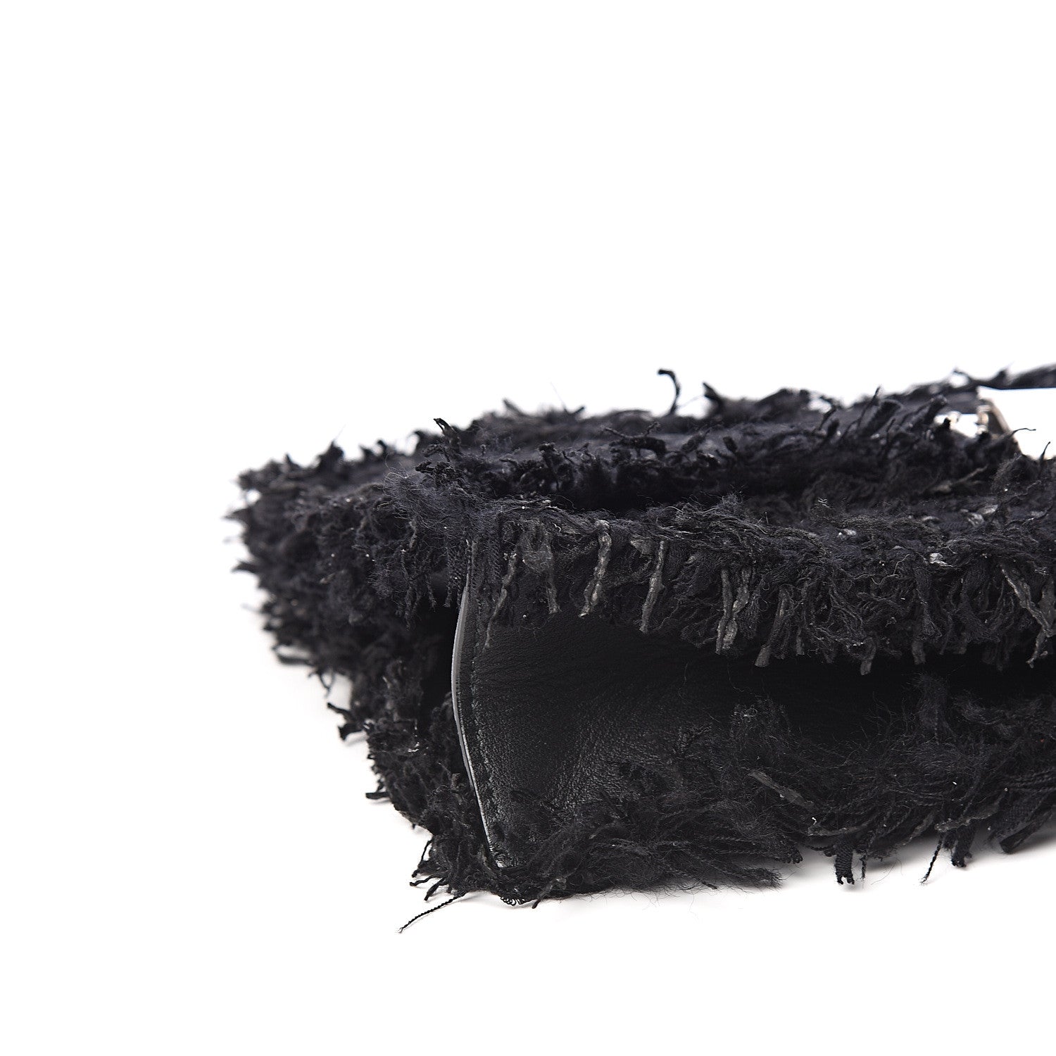 Proenza Schouler Tweed Frayed Small Lunch Clutch Black 6 of 7