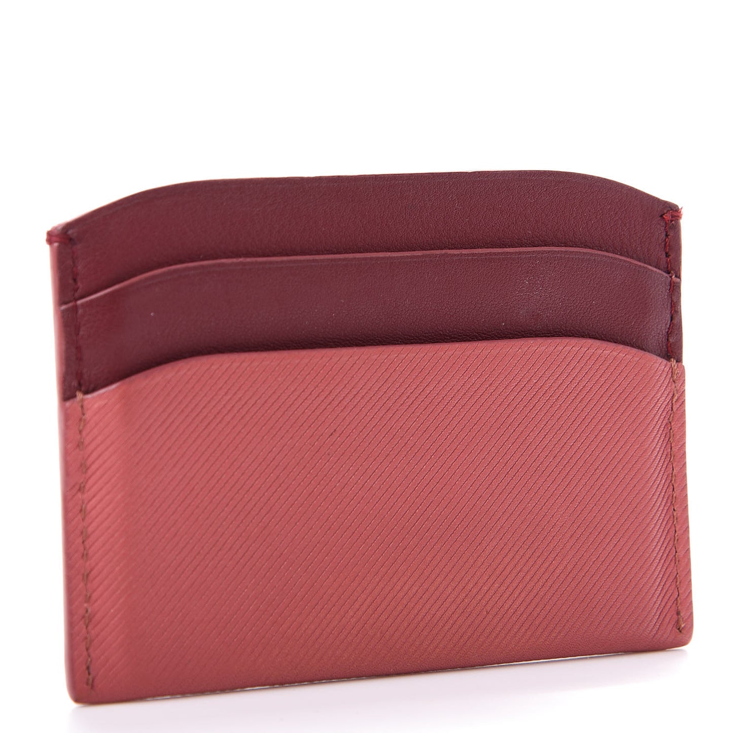 Soft Grain Calfskin Izzy Card Case Blossom Pink Antique Red