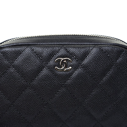 Chanel Caviar Quilted Small Curvy Pouch Cosmetic Case Black 10 of 11