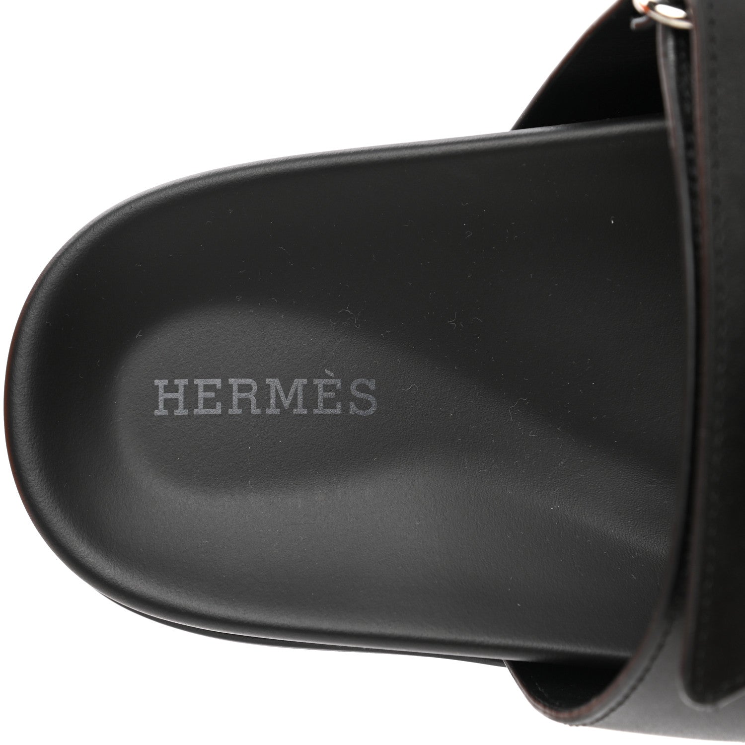 Hermes Calfskin Womens Chypre Sandals 38 Black 7 of 9