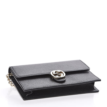Gucci Dollar Calfskin Interlocking G Chain Wallet Black 4 of 11