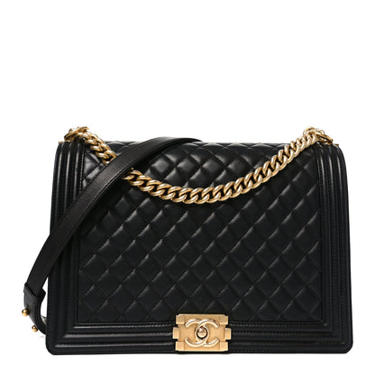 Chanel Lambskin Quilted Large Boy Flap Black 1 of 11