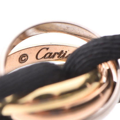 Cartier 18K Pink Yellow White Gold Trinity Adjustable Cord Bracelet Black 7 of 8